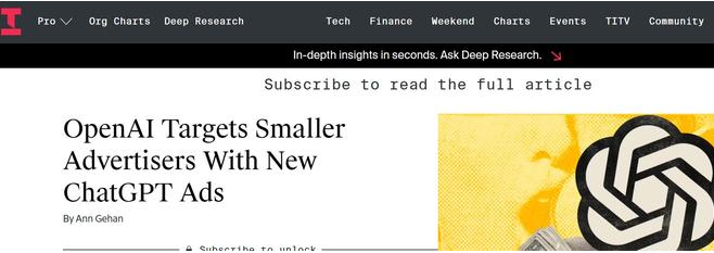 OpenAI 广告业务大转向：取消 20 万美元预付，全面拥抱街边店-DeepHubX